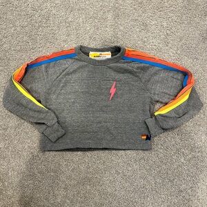 Aviator Nation Crop Crewneck Sweatshirt